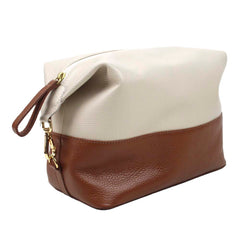 Necessaire Make Up Caramelo Liso com Off White Lesard Pronta Entrega