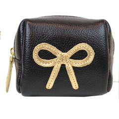 Necessaire Mami Mini Laço Rococó Preto Liso com Dourado Pronta Entrega