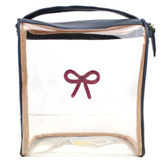 Necessaire Mami Laço Rococó Oceano com Fúcsia Liso Pronta Entrega