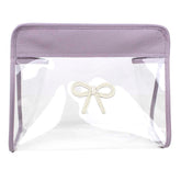 Necessaire Mami Pirâmide Laço Rococó Lilás Liso com Off White Liso Pronta Entrega