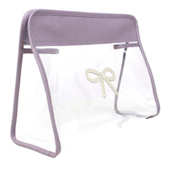 Necessaire Mami Pirâmide Laço Rococó Lilás Liso com Off White Liso Pronta Entrega