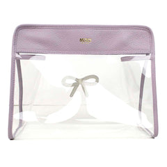 Necessaire Mami Pirâmide Laço Rococó Lilás Liso com Off White Liso Pronta Entrega