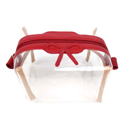 Necessaire Matilde Crystal G Laço Rococó Vermelho Liso Pronta Entrega