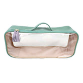 Necessaire Crystal Retangular em Couro e Vinil Personalizada