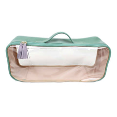 Necessaire Crystal Retangular em Couro e Vinil Personalizada