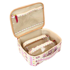 Necessaire Sarah Estampa Índia com Chiclete Pronta Entrega