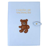 Porta Cartão De Vacina Urso Teddy Azul Ártico Pronta Entrega