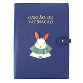 Porta Cartão De Vacina Coelho Robert Azul Safira com Jade Pronta Entrega