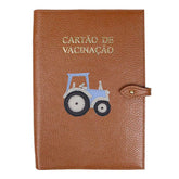 Porta Cartão de Vacina Trator em Couro Personalizado