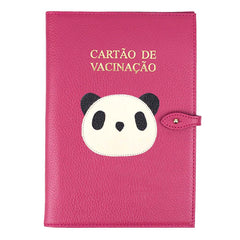 Porta Cartão de Vacina Little Panda + Caderneta de Saúde Impressa em Couro Personalizado