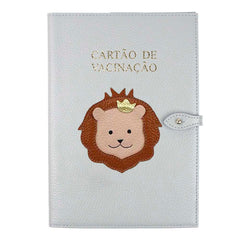 Porta Cartão de Vacina Rei Leão + Caderneta de Saúde Impressa em Couro Personalizado