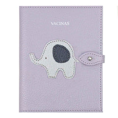 Porta Mini Cartão de Vacina - Modelo Einstein Little Elephant em Couro Personalizado