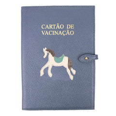 Porta Cartão de Vacina Cavalo Joca em Couro Personalizado