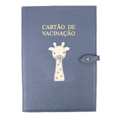 Porta Cartão de Vacina Girafinha Masculino + Caderneta de Saúde Impressa em Couro Personalizado