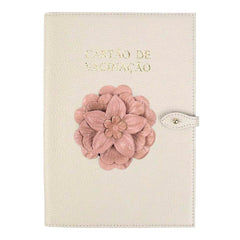 Porta Cartão de Vacina Camélia em Couro Personalizado