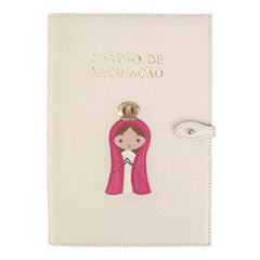 Porta Cartão de Vacina Nossa Senhora + Caderneta de Saúde Impressa em Couro Personalizado