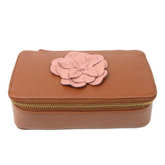 Porta Joias Lourdes Camélia em Couro Personalizado