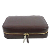 Porta Joias Penélope G Café com Off White Liso Pronta Entrega