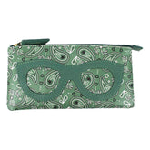Porta Óculos Lunettes Estampa Paisley Verde com Jade Pronta Entrega