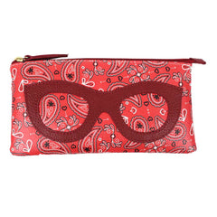 Porta Óculos Lunettes Estampa Paisley em Couro Personalizado