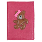 Porta Passaporte Ursa Teddy em Couro