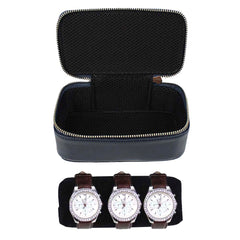 Porta Relógio Triplo Marinho Liso Pronta Entrega