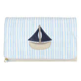 Trocador Basic Barco Estampa Listrado Pontilhado em Algodão e Couro Personalizado