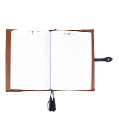 Agenda G 2026 Caramelo Liso com Marinho Liso Pronta Entrega