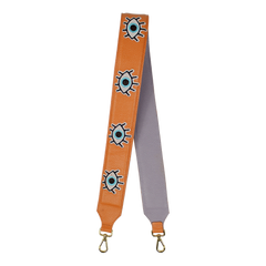 Alça Olho Grego Tangerina Liso com Lilás Liso Pronta Entrega