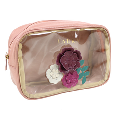 Necessaire Anne Beach Le Jardin em Couro e Vinil Personalizada