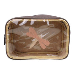 Necessaire Anne Beach Libélula em Couro e Vinil Personalizada