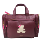 Baby Weekend Bag Little Bear Laço em Couro Personalizada