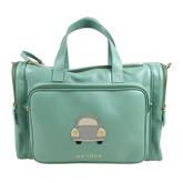 Baby Weekend Bag Tag Little Car em Couro Personalizada
