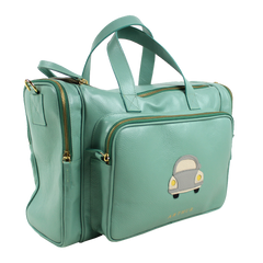 Baby Weekend Bag Tag Little Car em Couro Personalizada