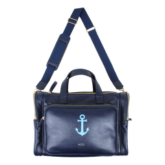Baby Weekend Bag Marinheiro em Couro Personalizada