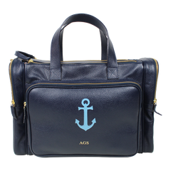Baby Weekend Bag Marinheiro em Couro Personalizada