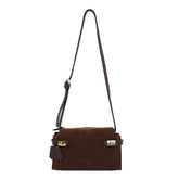Bolsa Adele Crossbody Camurça Chocolate com Café Pronta Entrega