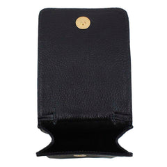 Bolsa Adele Pocket Alça de Couro Preto Liso Pronta Entrega