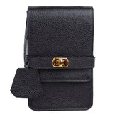 Bolsa Adele Pocket Alça de Couro Preto Liso Pronta Entrega