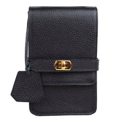 Bolsa Adele Pocket Alça de Couro Preto Liso Pronta Entrega