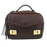 Bolsa Amelie P Café com Caramelo Liso e Off White Liso Pronta Entrega