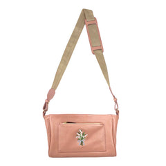 Bolsa Carrinho Bordado Muguet em Couro Personalizada