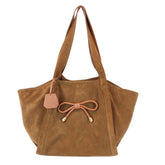 Bolsa Clémence Tote Camurça Caju com Caramelo Liso Pronta Entrega