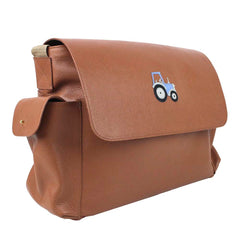 Bolsa de Bebê Trator em Couro Personalizada
