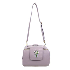 Bolsa de Bebê Mini Bordado Muguet em Couro Personalizada