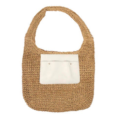 Bolsa de Praia Heloise em Palha e Couro Personalizada