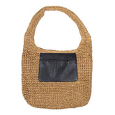 Bolsa de Praia Heloise em Palha e Couro Personalizada