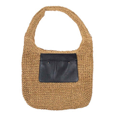 Bolsa de Praia Heloise em Palha e Couro Personalizada