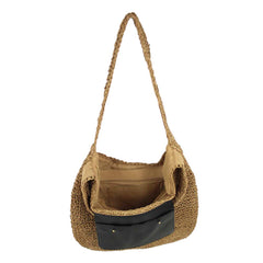 Bolsa de Praia Heloise em Palha e Couro Personalizada