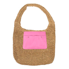 Bolsa de Praia Heloise em Palha e Couro Personalizada